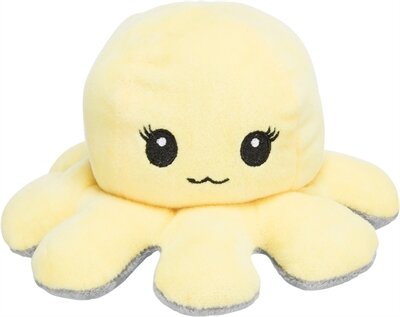 Trixie octopus omkeerbaar pluche grijs / geel