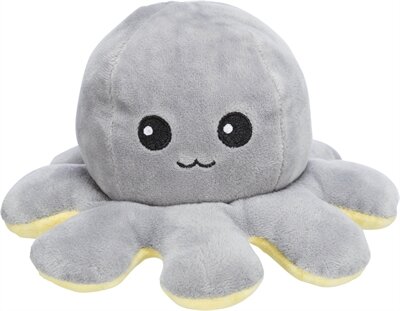 Trixie octopus omkeerbaar pluche grijs / geel