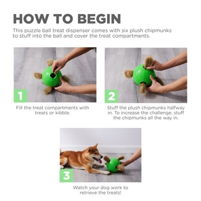 Nina ottosson dog snuffle n' treat bal groen
