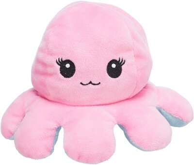 Trixie octopus omkeerbaar pluche grijs / geel