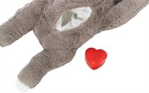 Trixie pluche luiaard grijs met heartbeat voor puppy